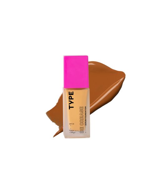 Type Beauty: De Crease Serum Foundation For Fine Lines & Wrinkles Spf 50, Pa ++++ - Tiramisu - 30Ml