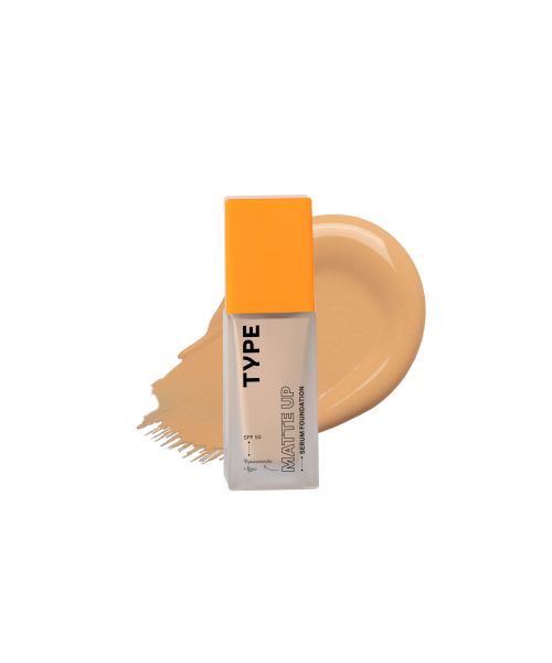 Type Beauty: Matte Up Serum Foundation For Oily & Acne Prone Skin Spf 50, Pa++++ - Vanilla - 30Ml