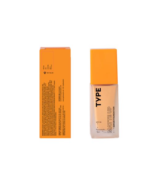 Type Beauty: Matte Up Serum Foundation For Oily & Acne Prone Skin Spf 50, Pa++++ - Caramel - 30Ml