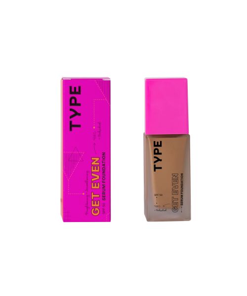 Type Beauty: Get Even, Serum Foundation, For Dark Spots & Dullness Spf 50, Pa++++ - Java - 30Ml