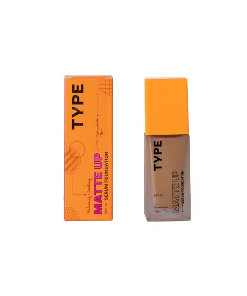 Type Beauty: Matte Up Serum Foundation For Oily & Acne Prone Skin Spf 50, Pa++++ - Cocoa - 30Ml