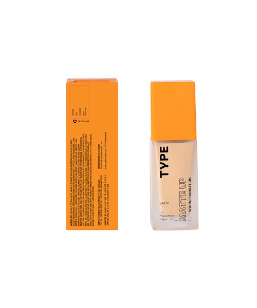 Type Beauty: Matte Up Serum Foundation For Oily & Acne Prone Skin Spf 50, Pa++++ - Demerara - 30Ml