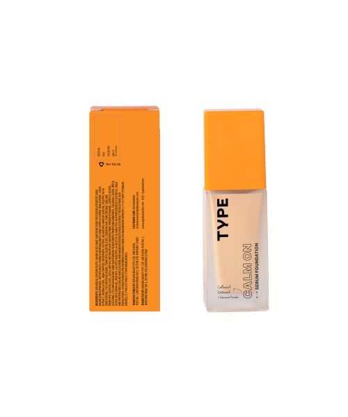Type Beauty: Calm On Serum Foundation For Sensetive Skin & Redness - Demerara - 3Oml