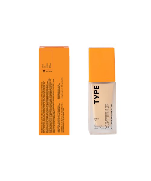 Type Beauty: Matte Up Serum Foundation For Oily & Acne Prone Skin Spf 50, Pa++++ - Latte - 30Ml