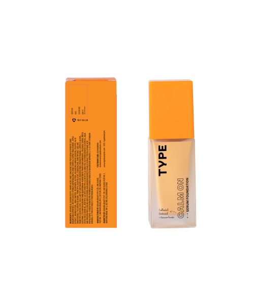 Type Beauty: Calm On Serum Foundation For Sensetive Skin & Redness - Maple - 3Oml