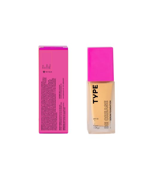 Type Beauty: De Crease Serum Foundation For Fine Lines & Wrinkles Spf 50, Pa ++++ - Maple - 30Ml