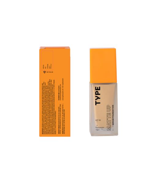 Type Beauty: Matte Up Serum Foundation For Oily & Acne Prone Skin Spf 50, Pa++++ - Nutmeg - 30Ml