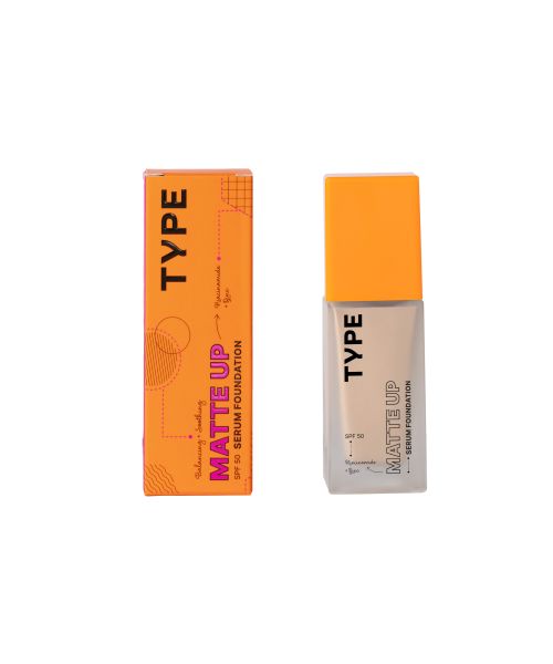 Type Beauty: Matte Up Serum Foundation For Oily & Acne Prone Skin Spf 50, Pa++++ - Vanilla - 30Ml