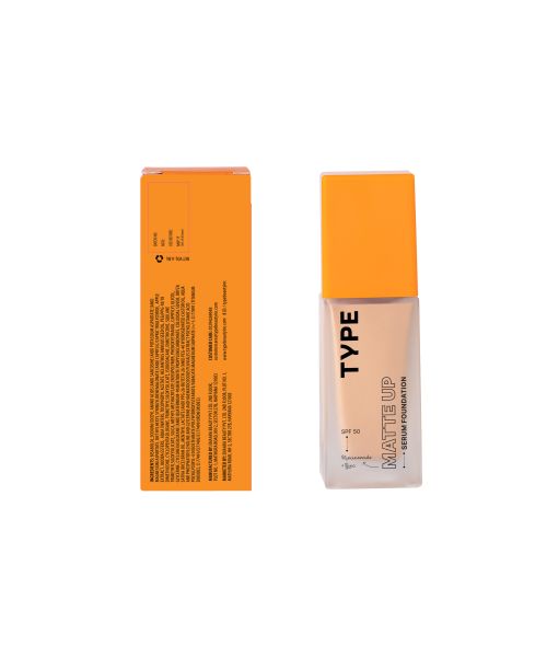 Type Beauty: Matte Up Serum Foundation For Oily & Acne Prone Skin Spf 50, Pa++++ - Waffle - 30Ml