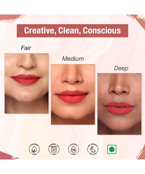 TNW - The Natural Wash: Matte Velvet Longstay Liquid Lipstick - 02 - Spicy Coral - 5ml