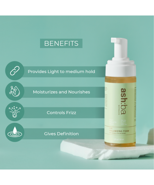 Ashba Botanics: Curl Volumizing Foam For Curly Wavy Hair - 150ml