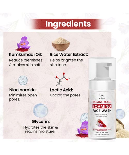 TNW - The Natural Wash: Kumkumadi Foaming Facewash-100ml