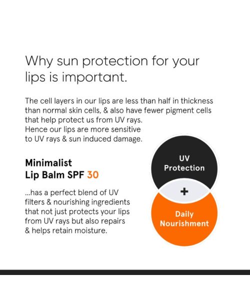 Minimalist: SPF 30 Lip Balm with Ceramides & HA for lip protection & nourishment - 8gm