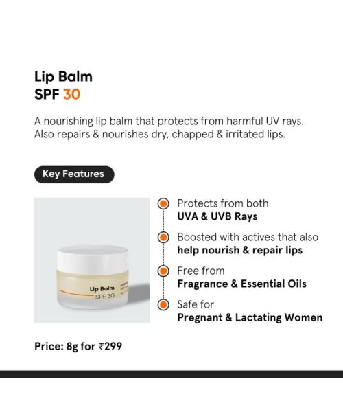 Minimalist: SPF 30 Lip Balm with Ceramides & HA for lip protection & nourishment - 8gm