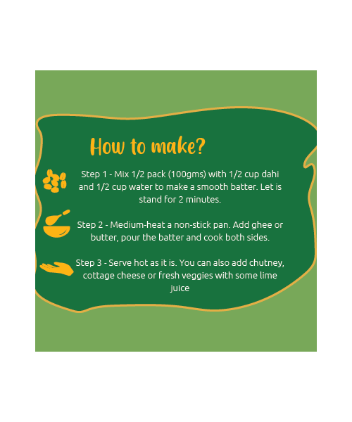 Gladful: Spinach Protein Sprouted lentils & millets Instant Chilla  Dosa Mix - 200 gm (Pack of 2)