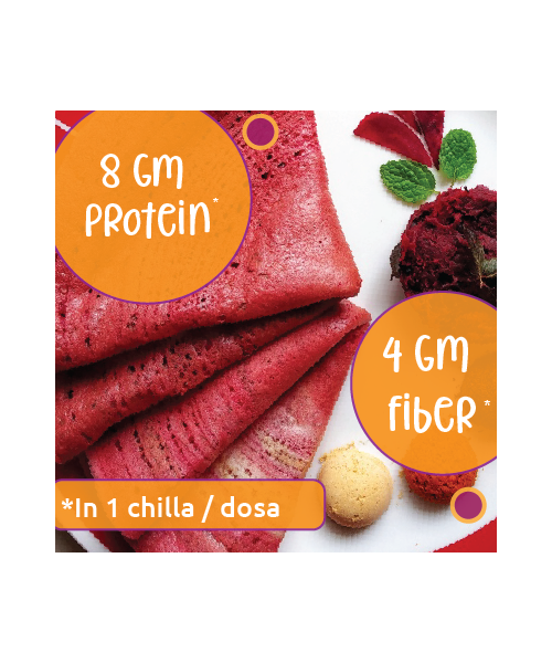 Gladful: Beetroot Protein Sprouted lentils & millets Instant Chilla  Dosa Mix - 200 gm (Pack of 2)