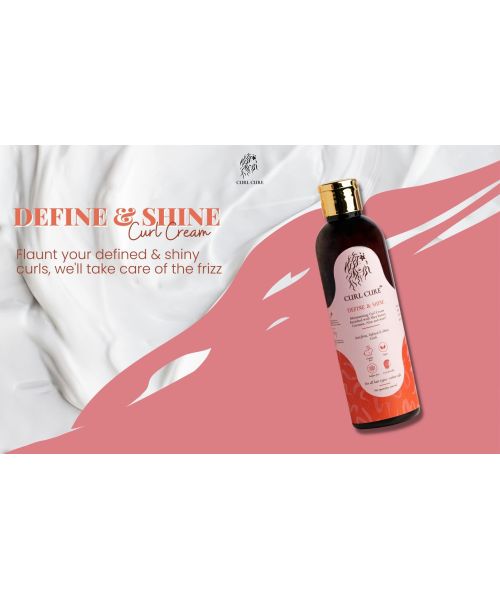 Curl Cure: Define and Shine Curl Cream with Shea Butter & Aloe Vera - 200ml