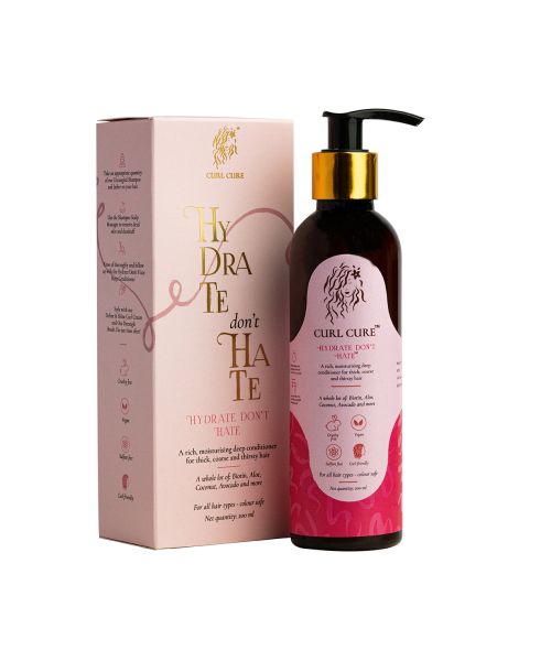 Curl Cure: Hydrate Don't Hate Intensive Hydration Conditioner/ Hair Mask with Avocado and Aloe Vera - 200ml