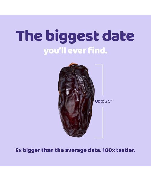 Flyberry Gourmet: Mini Medjoul/Medjool Dates (Khajoor/Khajur), 200g | 100% Natural | Rich in Calcium, Iron and Potassium | Instant Energy