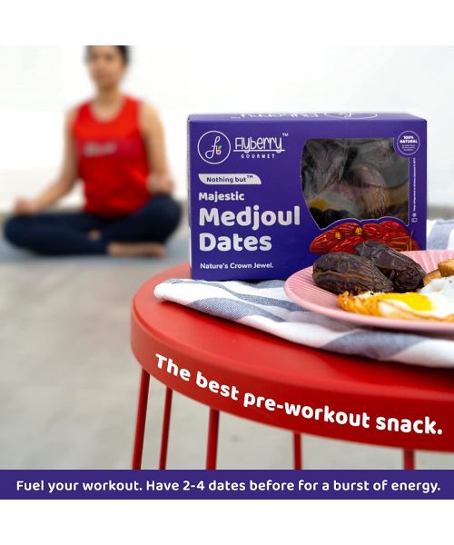 Flyberry Gourmet: Mini Medjoul/Medjool Dates (Khajoor/Khajur), 200g | 100% Natural | Rich in Calcium, Iron and Potassium | Instant Energy