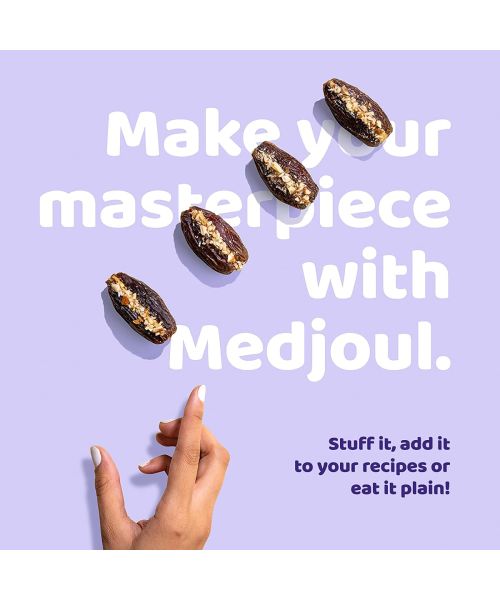 Flyberry Gourmet: Mini Medjoul/Medjool Dates (Khajoor/Khajur), 200g | 100% Natural | Rich in Calcium, Iron and Potassium | Instant Energy