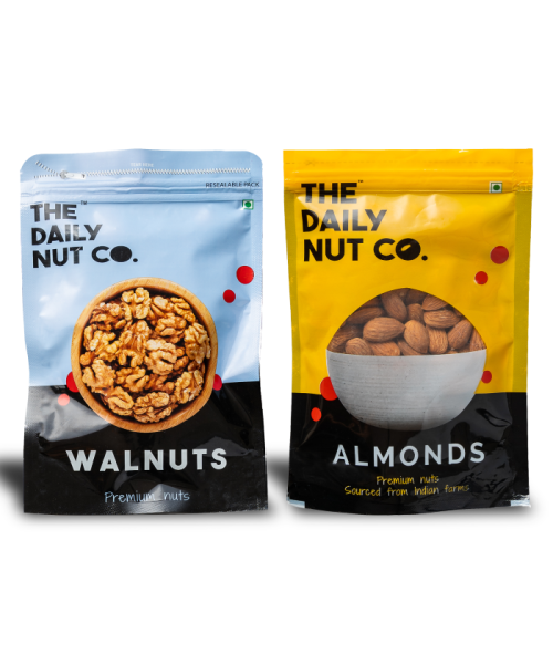 The Daily Nut Co.: California Almond & Walnut Wisdom Combo - Pack of 2 - 200gm each