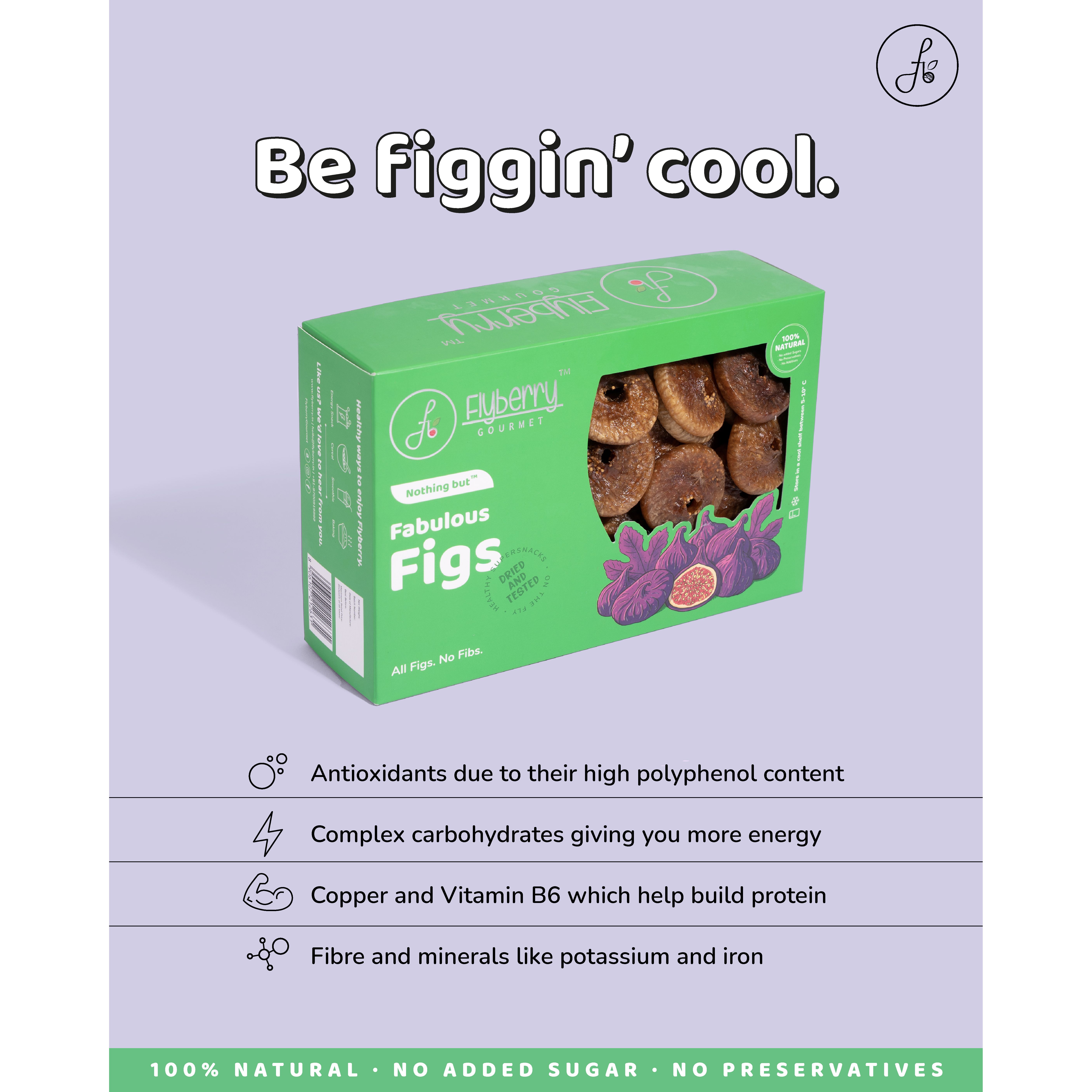 Flyberry Gourmet Premium Afghani Figs, 400g Good for Gut Health