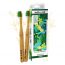 Teeth A Bit: Bamboo Toothbrush Adults Hefty Handle Anti-Plaque Medium Bristles - Pack of 2 (Forest Green)