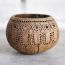 100% Natural Jumbo Hand Carved Coconut Candle Shell Holder - Tropical