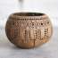 Thenga: 100% Natural Jumbo Hand Carved Coconut Candle Shell Holder - Tropical