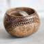Thenga: 100% Natural Jumbo Hand Carved Coconut Candle Shell Holder - Exotic