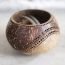 Thenga: 100% Natural Jumbo Hand Carved Coconut Candle Shell Holder - Exotic