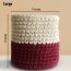 Greenkin: Eco-Friendly Maroon & Cream Flair Knitted Planter - 7 inches
