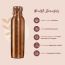 Sarveda: 7 Chakra Plain Copper Water Bottle with 2 Glasses
