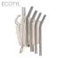 Ecotyl: Stainless Steel Straw Bent with Cleaning Brush | Reusable Straws | Set of 4