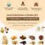 Rooted Active Naturals: 7 Mushrooms Complex (60 g) extract powder |  for Heart, Liver, Gut, Energy & Immunity (USDA organic, 30% Beta Glucans