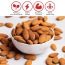 Nutty Gritties: Combo of Jumbo California Almonds 200gm & Roasted Pistachios -Pack of 2 - 200gm each