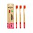 Orby Plus Bamboo Toothbrush For Adults | 100% Natural Soft Bristles | Red |...