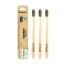 Natural Clean Bamboo Toothbrush | Charcoal Activated Soft Bristles | Pack of 3