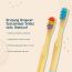 Amwoodo: Orby Kids Bamboo Toothbrush For Kids | 100% Natural Soft Bristles | Rainbow, Blue | Pack of 2
