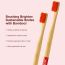 Amwoodo: Orby Plus Bamboo Toothbrush For Adults | 100% Natural Soft Bristles | Red | Pack of 4