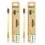 Natural Clean Bamboo Toothbrush | Charcoal Activated Soft Bristles | Pack of 2