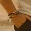 Tann Trim: Brown & Beige Thread & Vegan Leather Band | Handmade & Designer Rakhi Band